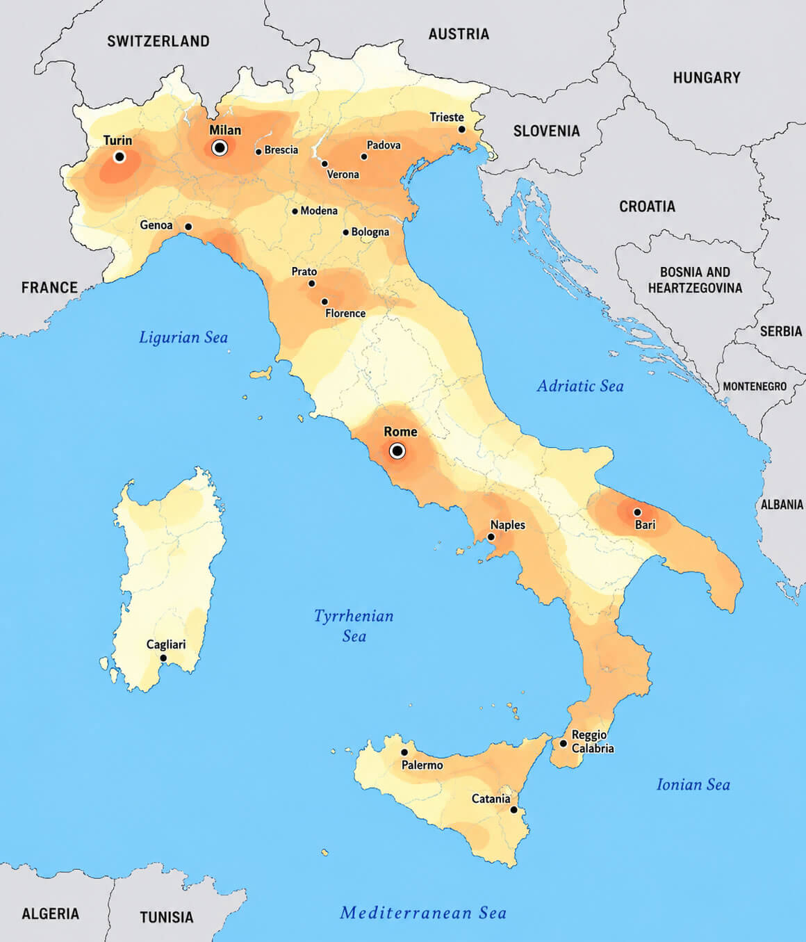 Italy population map