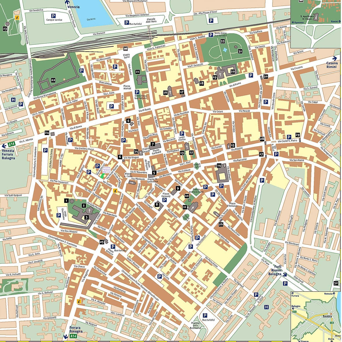 Ravenna center map