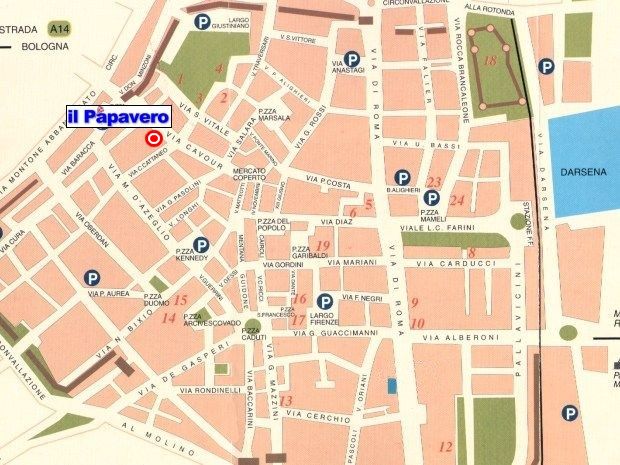 Ravenna downtown map