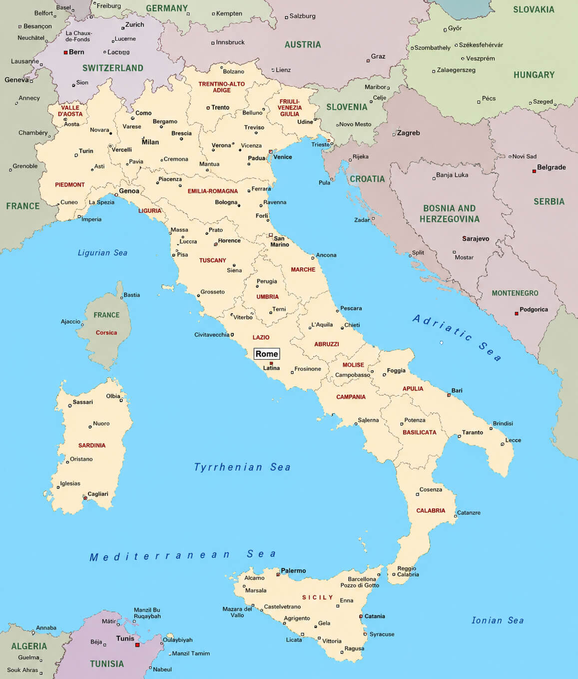 Italy provinces map