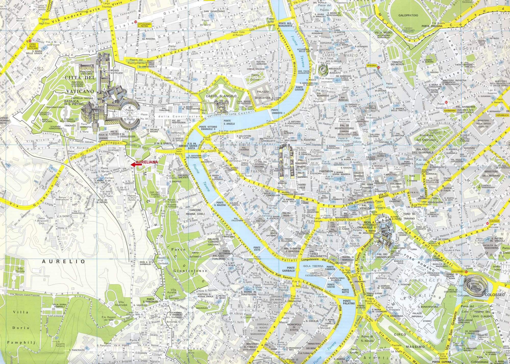 downtown map of roma