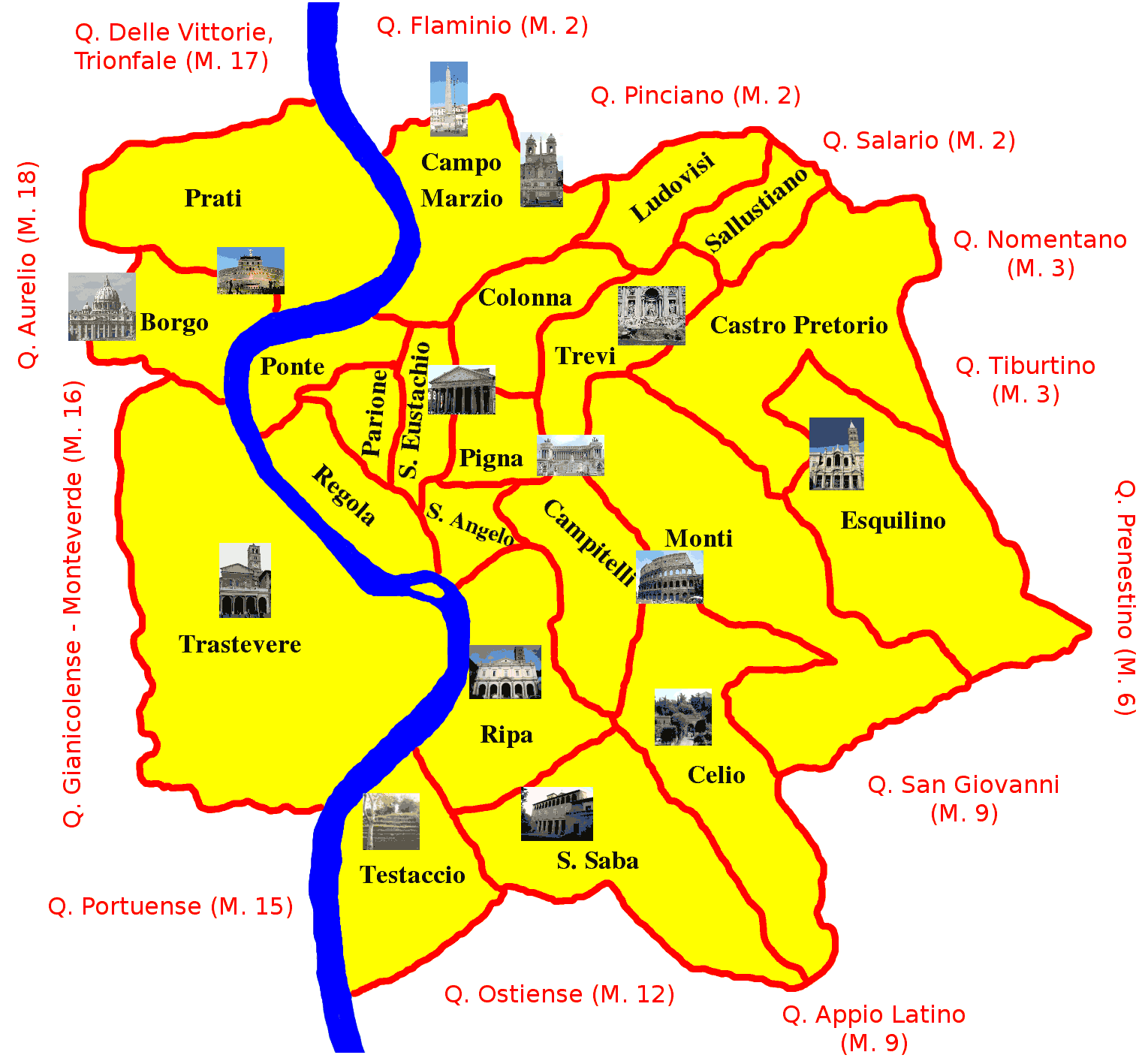 roma rioni map