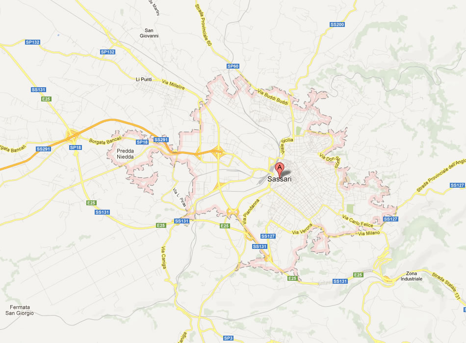 map of Sassari