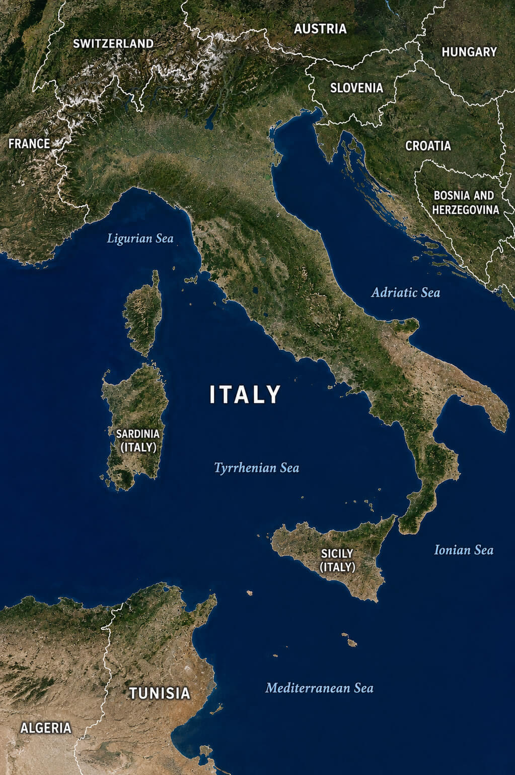 Italy satellite maps