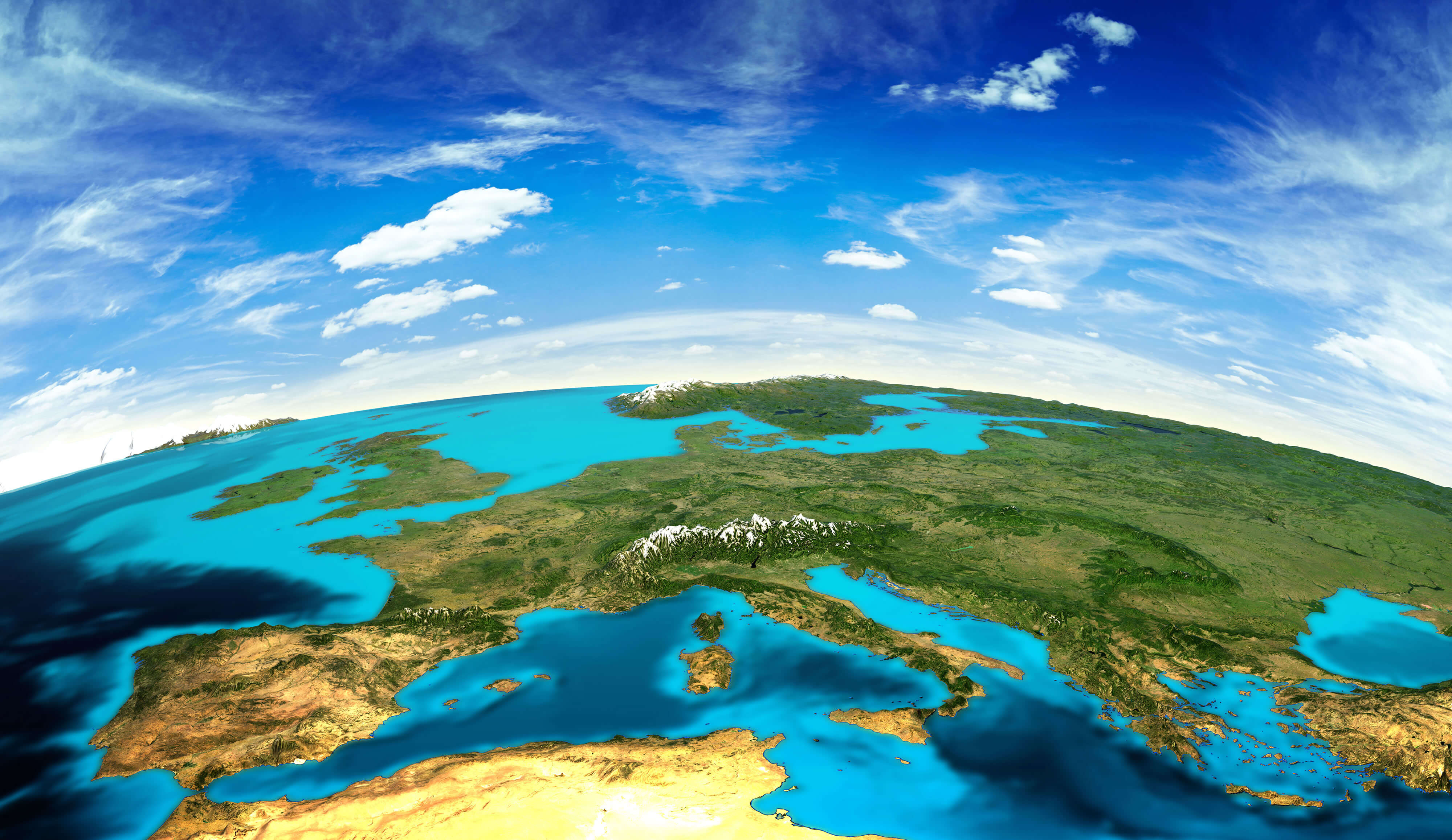 Italy satellite view from space