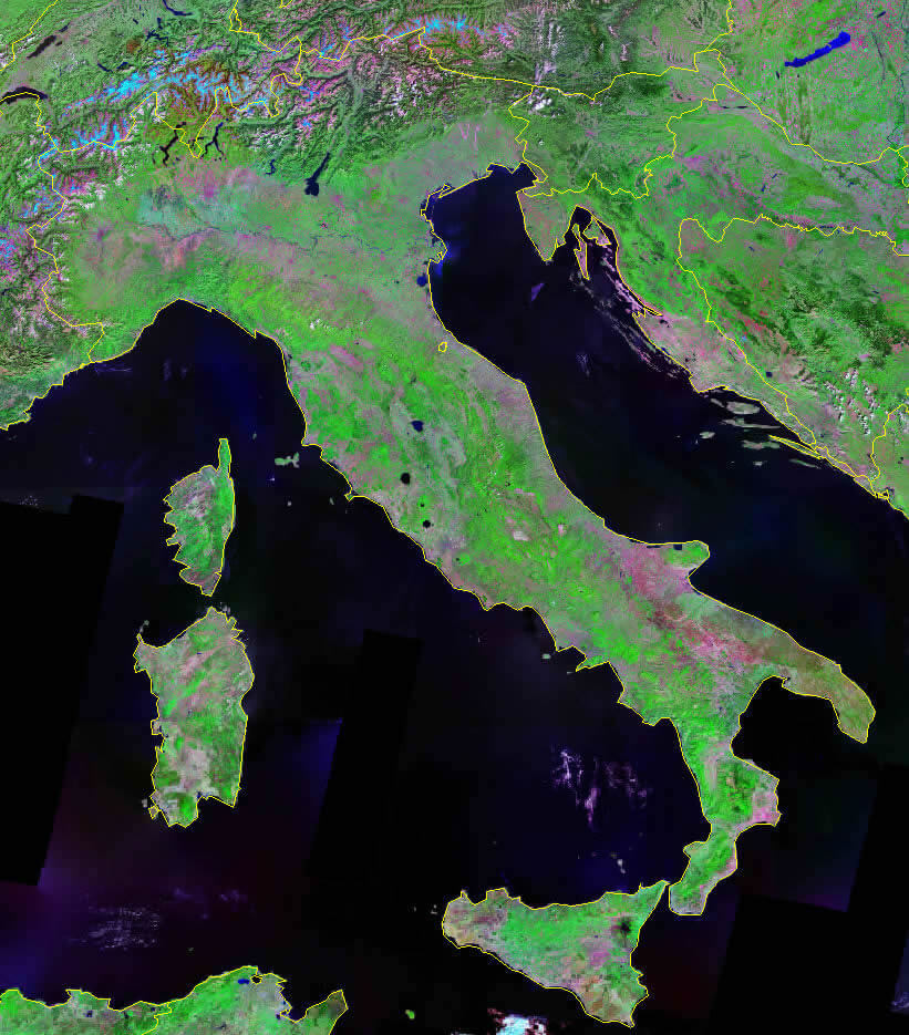 Satellite Image of Italy