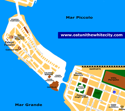 Taranto center map
