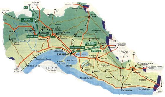 Taranto regional map