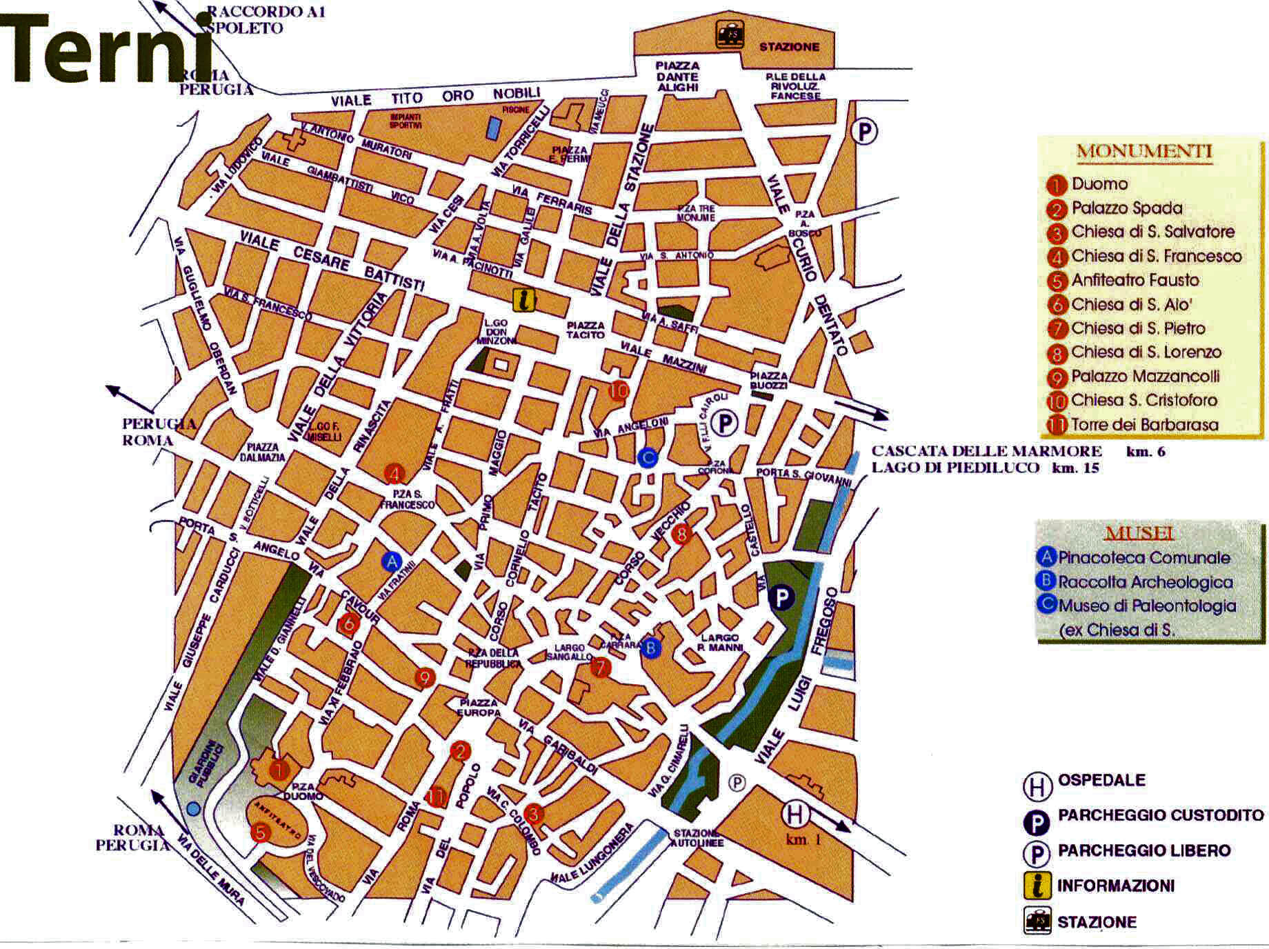 Terni downtown map