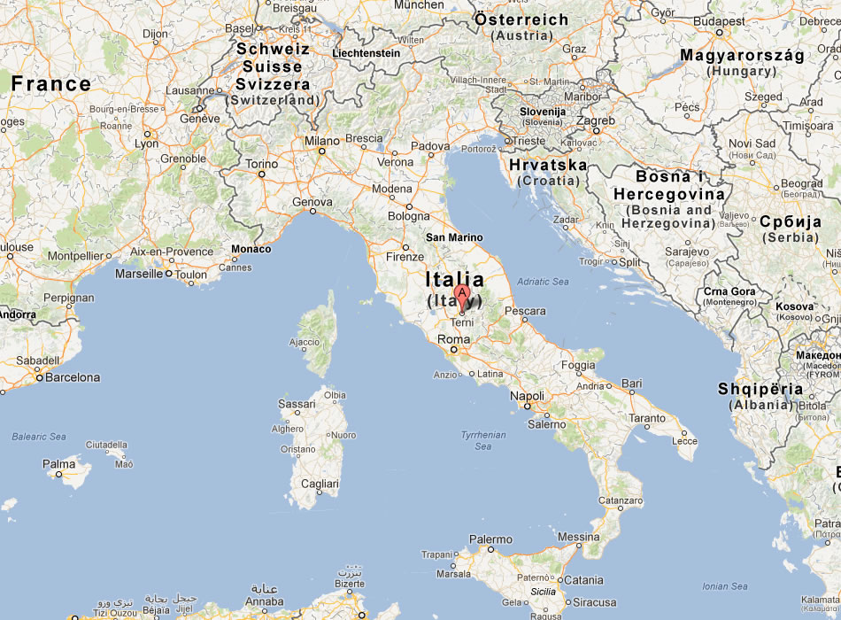 map of Terni italy