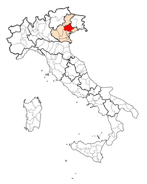 Province map of Treviso