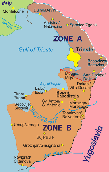 Territory map of Trieste
