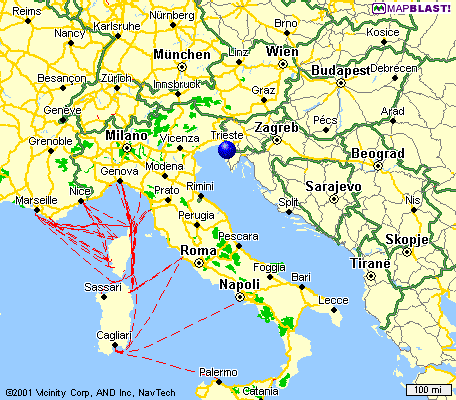 trieste map italy