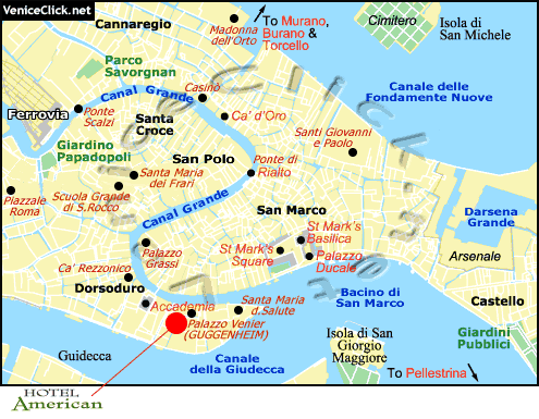 Venice hotels map