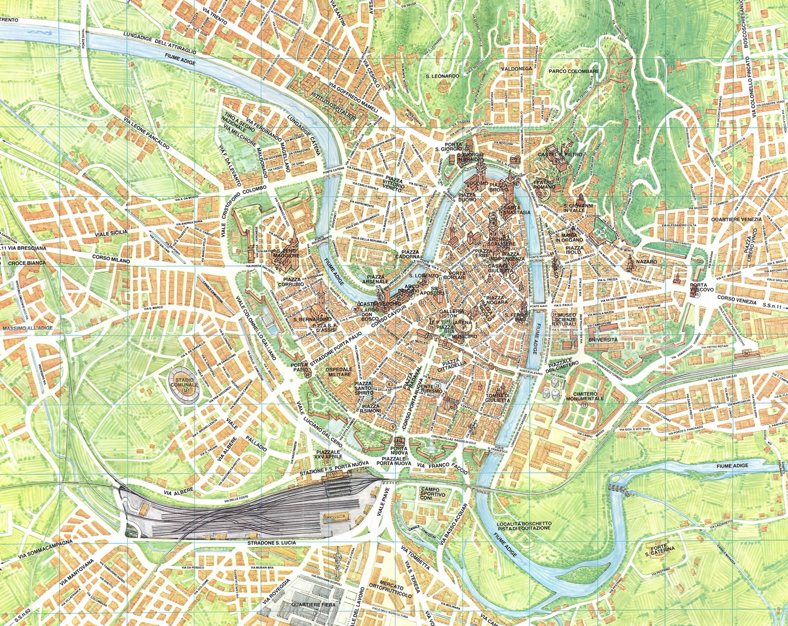 Verona tourist map