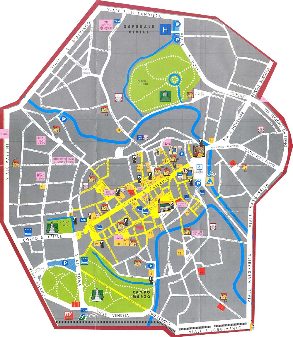 Vicenza tourist map