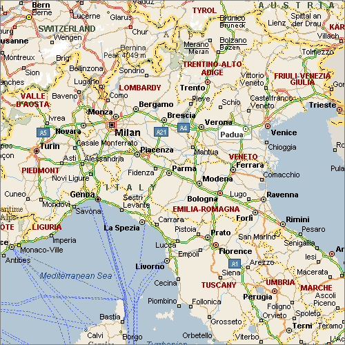 italy Vicenza map