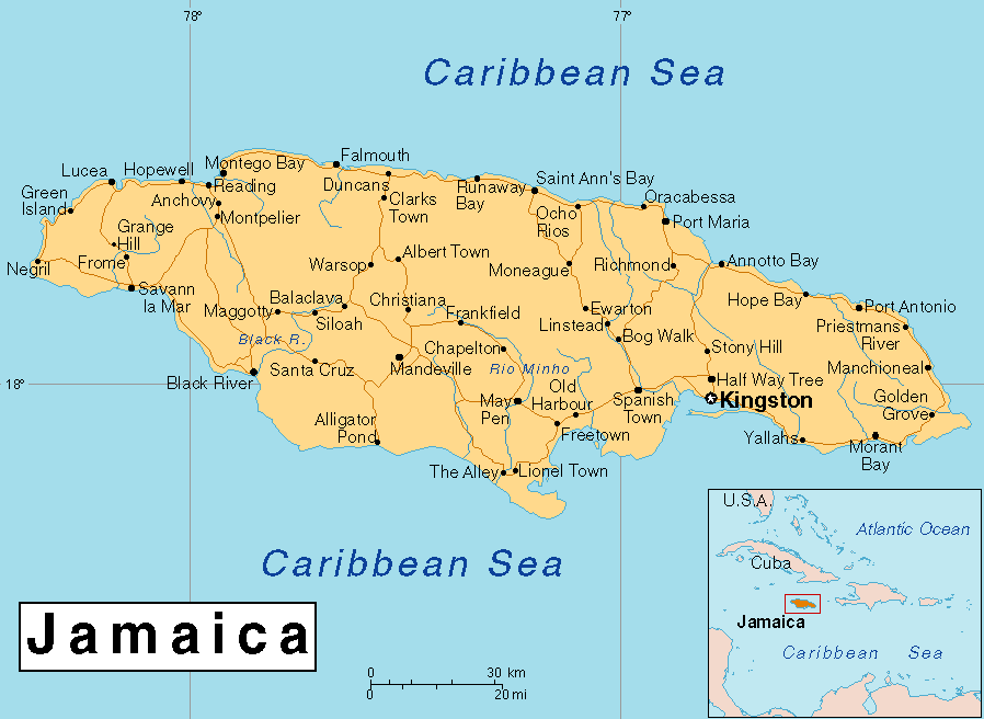 Map of Jamaica