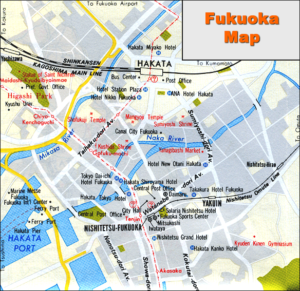 Fukuoka Hotels Map