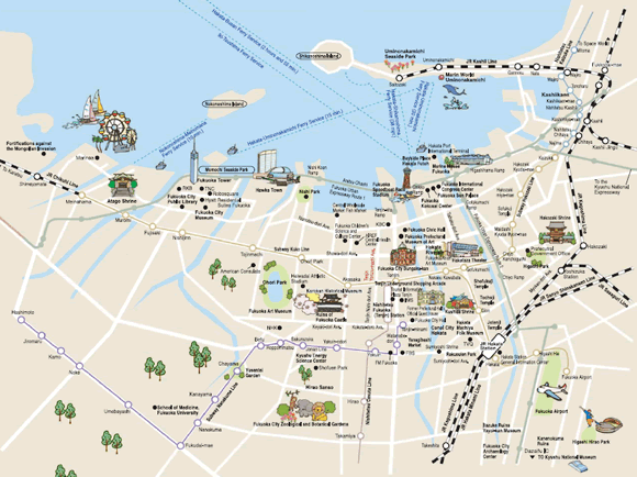 Fukuoka tourist map