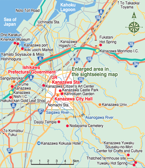 Kanazawa center map