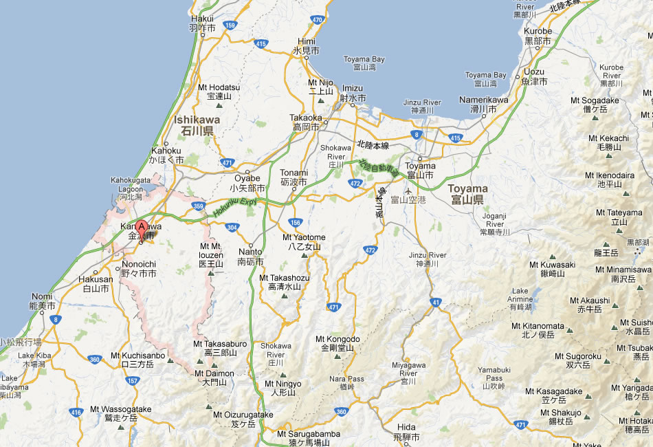 map of Kanazawa
