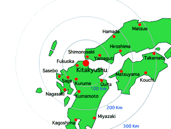 Kitakyushu area map