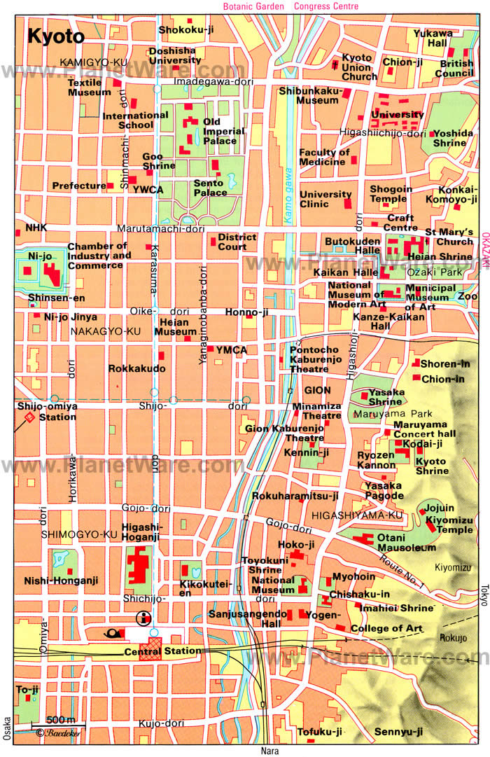 Kyoto Map English A4 Google Maps YGHB Kyoto Map English A4 Google Maps YGHB