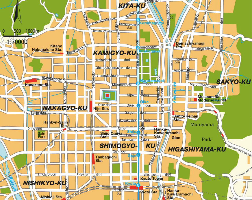 kyoto downtown map