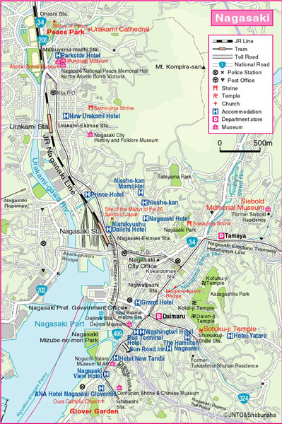 nagasaki tourist map