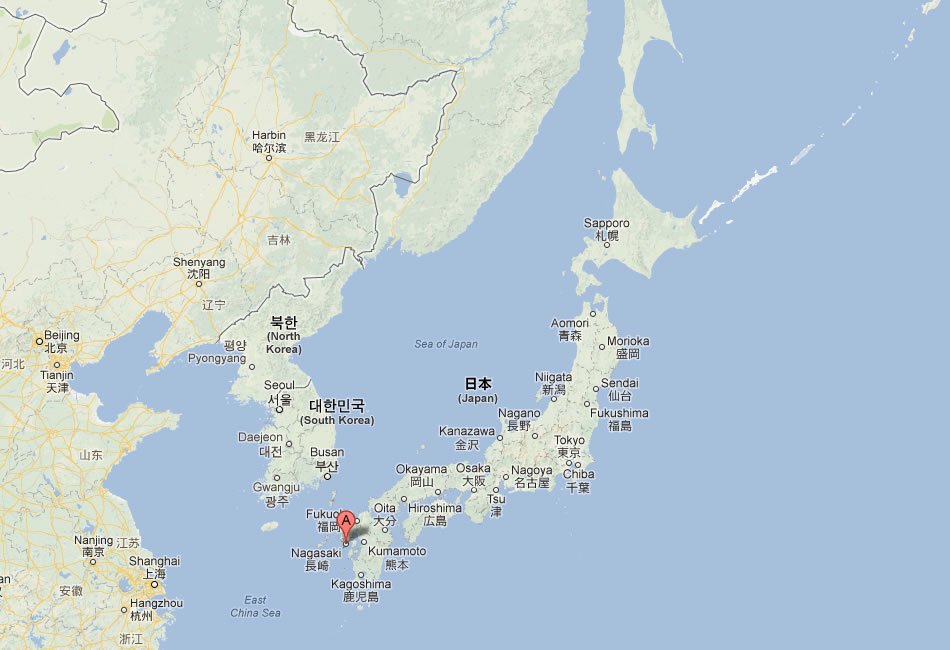 map of Nagasaki japan