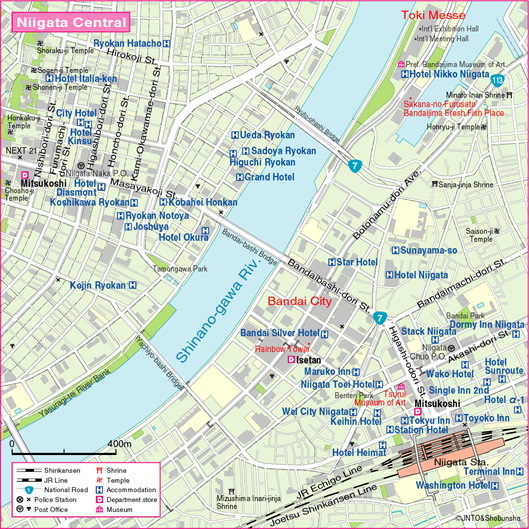 Niigata city center map