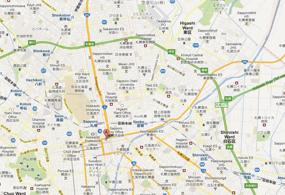 Sapporo Map Japan