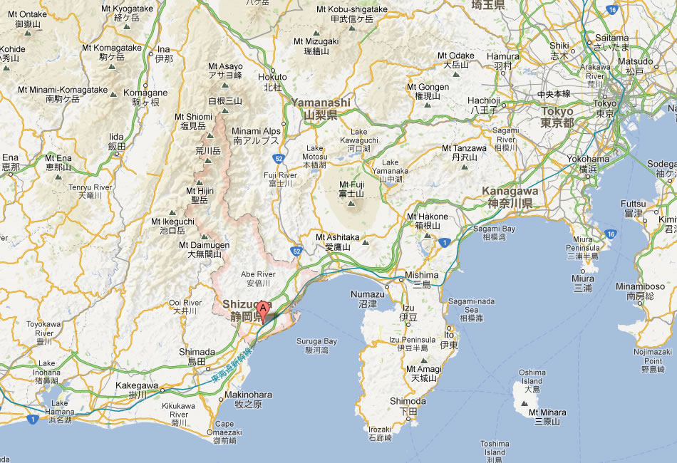 map of Shizuoka