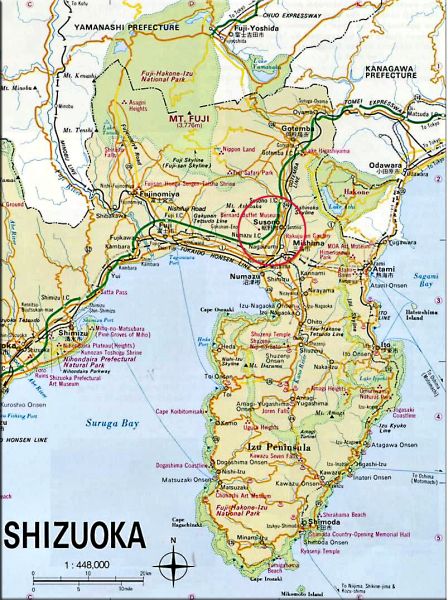 Shizuoka regions map
