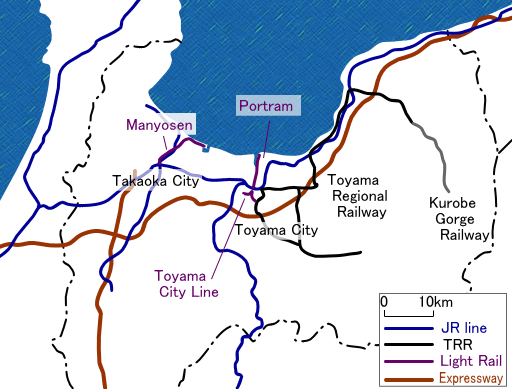 Toyama rail map