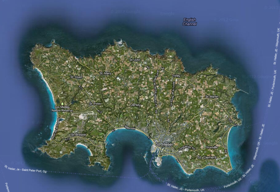 google maps jersey channel islands