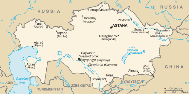 kazakhstan map major cities