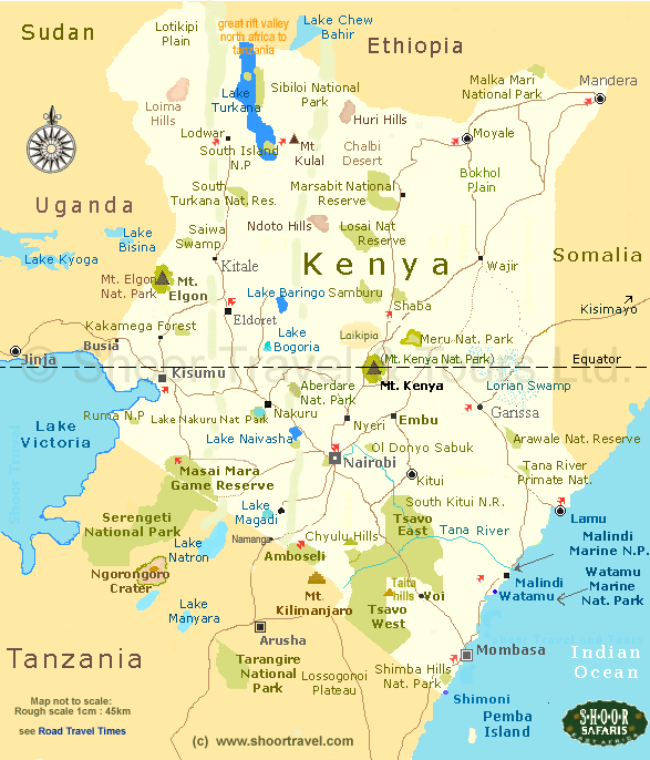 KENYA MAP CITIE