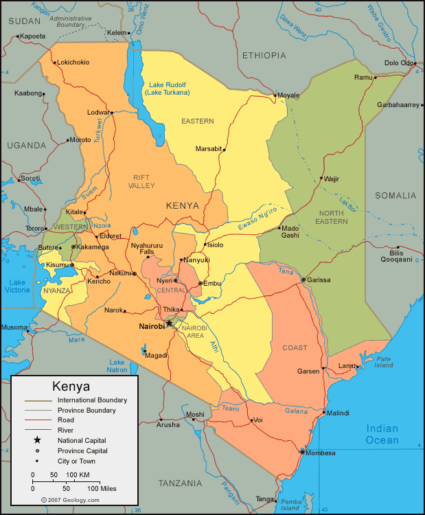 map of Kenya
