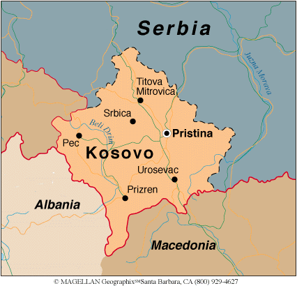 MAP OF KOSOVO