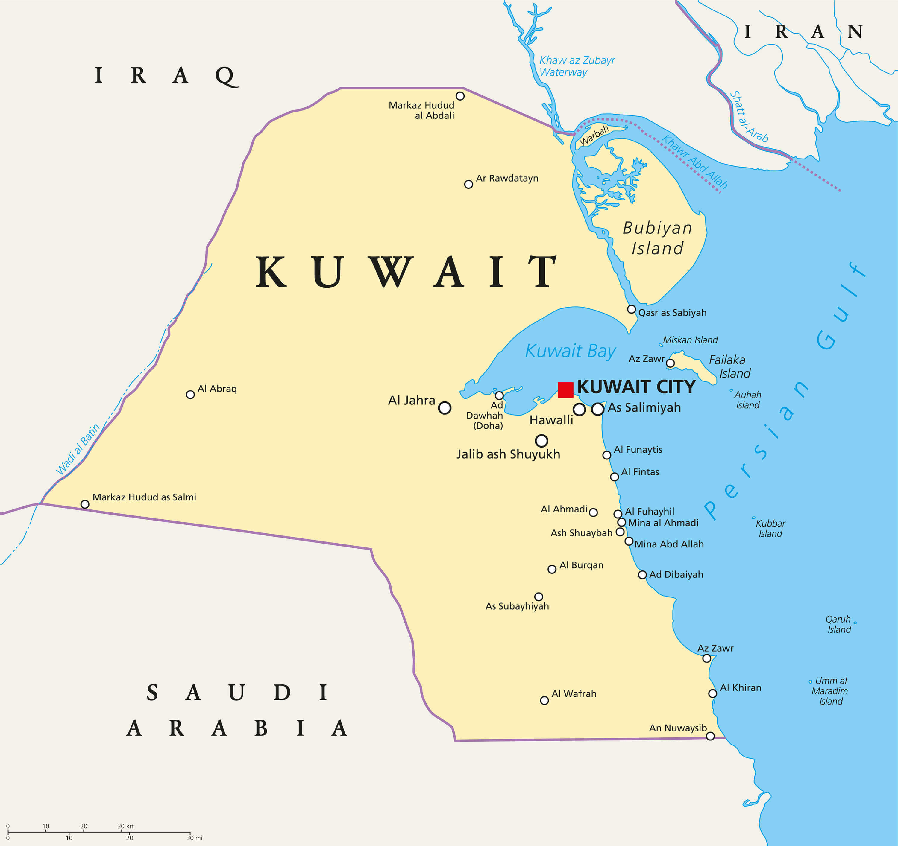 Kuwait political Map