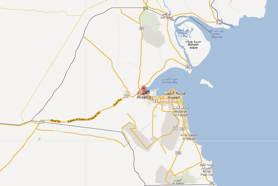 map of Jahra Kuwait