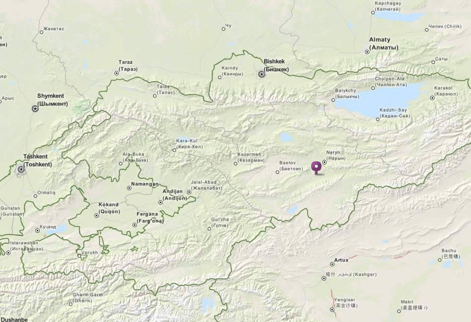 map kyrgyzstan