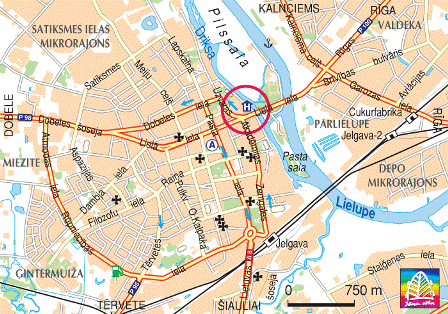 Jelgava center map