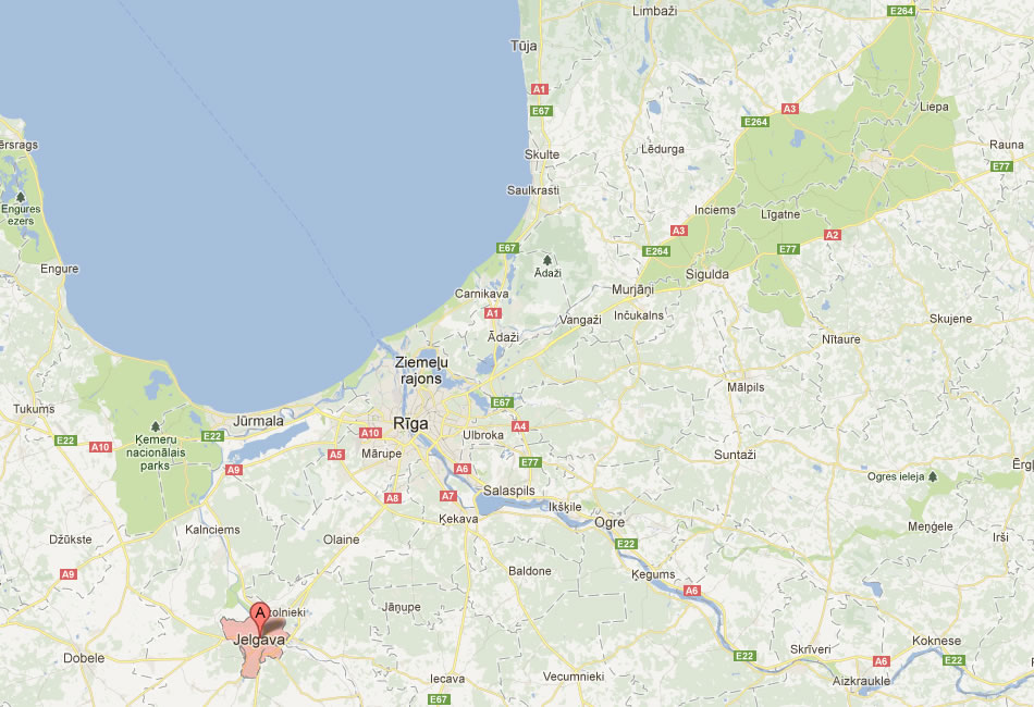 map of Jelgava