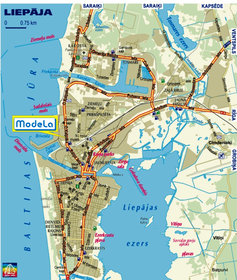 Liepaja center map
