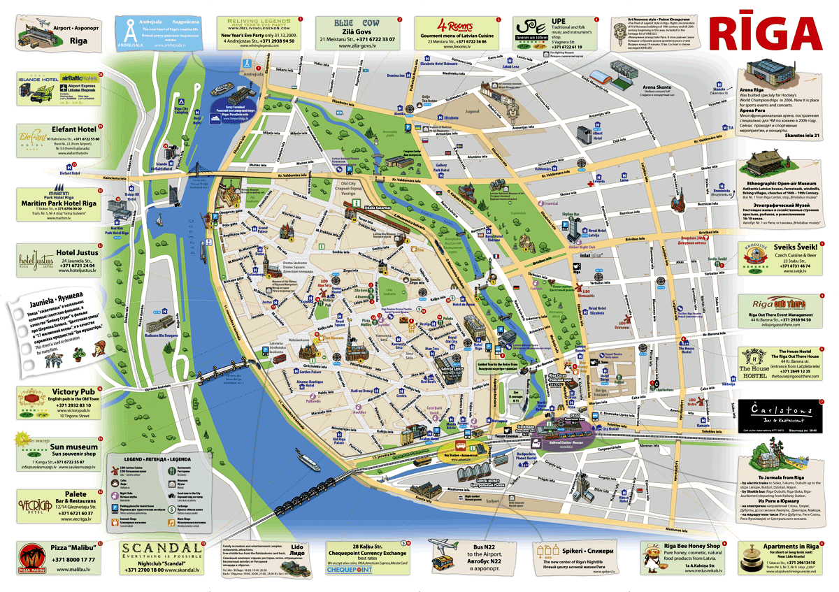 Riga hotels map