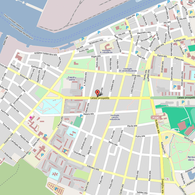 Ventspils hotels map