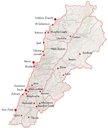 lebanon Saida map